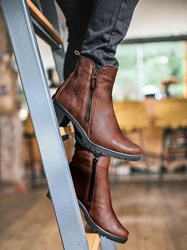 Boots cuir double zip - Pédiconfort - Modalova