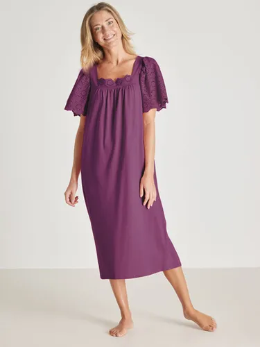 Chemise de nuit avec broderie anglaise - Daxon - Modalova