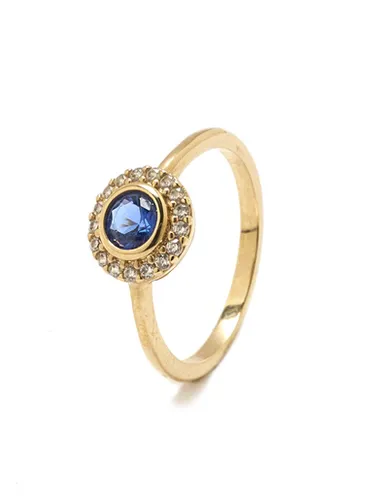 Bague pierre bleu et oxyde de zirconium - Daxon - Modalova