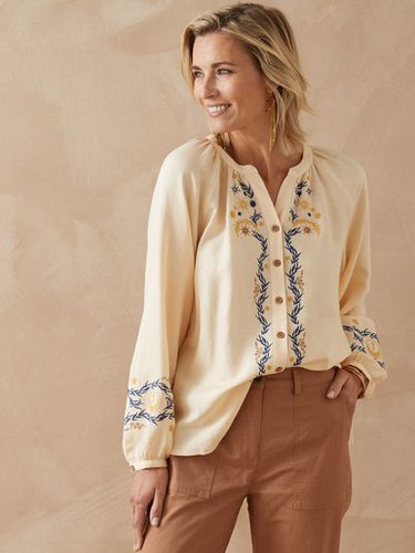 Blouse brodée avec lin - Daxon - Modalova