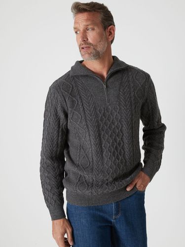 Pull col zippé style irlandais 30% laine - Daxon - Modalova