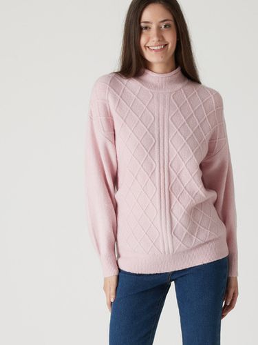 Pull col montant maille fantaisie - Daxon - Modalova