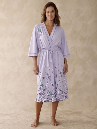Peignoir kimono en maille jersey - Daxon - Modalova