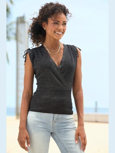Débardeur en tricot encolure en v aspect superposé - LASCANA - Modalova
