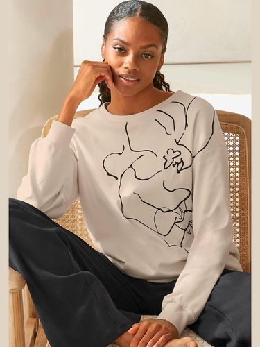 Sweatshirt à encolure ronde et imprimé floral - LASCANA - Modalova