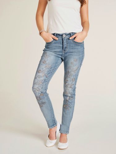 Jean déchiré coupe skinny - Linea Tesini - Modalova
