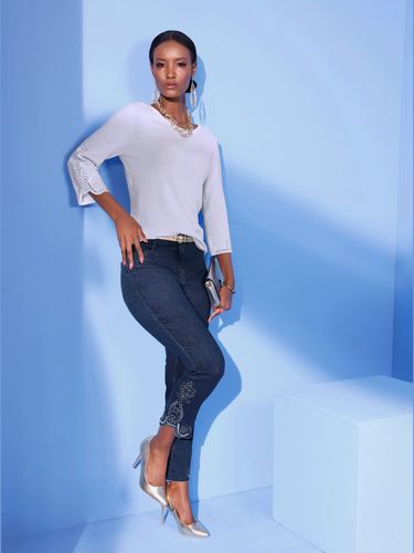 Pull à manches 3/4 mélange de lyocell et de viscose de qualité - Creation L - Modalova