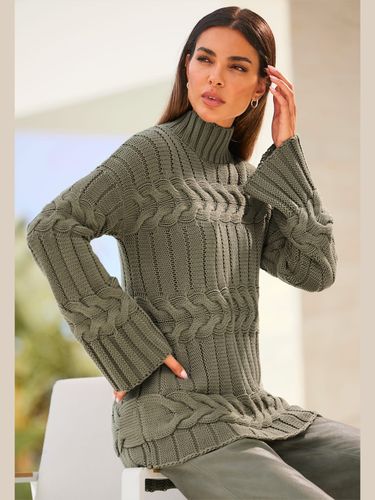 Pull à col montant superbe mélange de motifs tricotés - Rick Cardona - Modalova