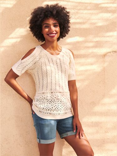 Pull à manches courtes superbe motif tricoté - Linea Tesini - Modalova