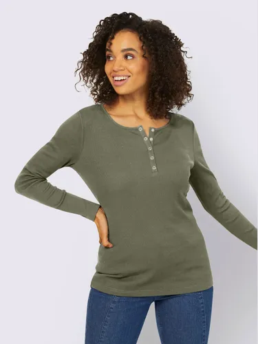 T-shirt à manches longues encolure avec patte de boutonnage - Best Connection - Modalova