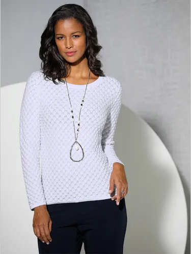 Pull en tricot 60% coton - blanc - Helline - Modalova