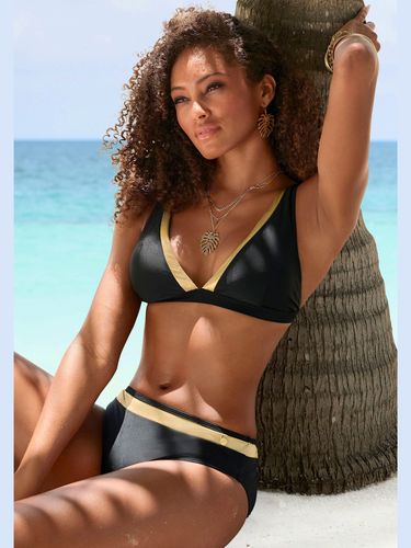 Bas de maillot de bain couleur unie avec empiècement couleur or - - LASCANA - Modalova
