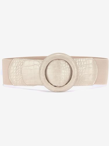 Ceinture imitation croco avec fermoir en anneau ton sur ton - LASCANA - Modalova