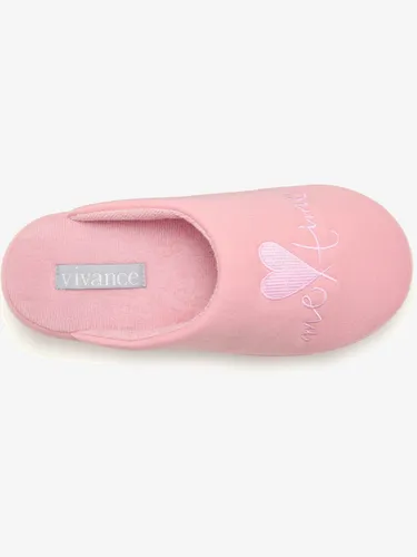 Mules chaussons avec inscription fantaisie - Vivance - Modalova