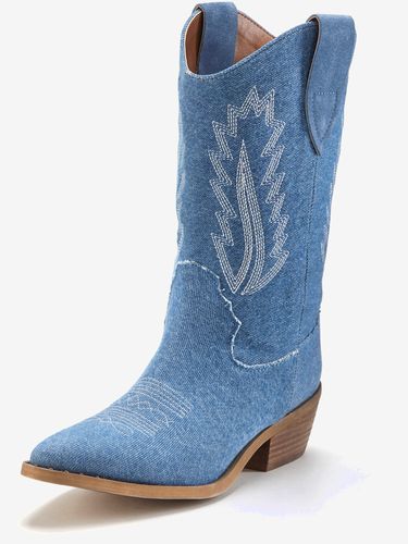 Bottines cowboy look denim tendance avec coutures décoratives mode - LASCANA - Modalova