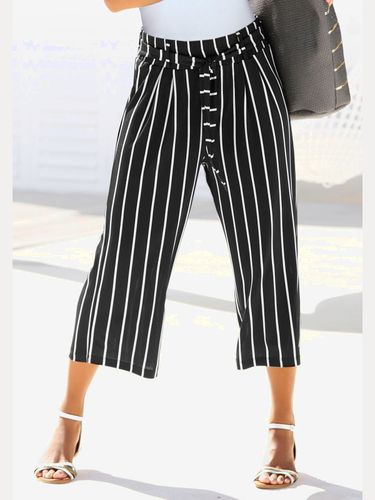 Pantalon large jupe-culotte légère rayée ou - - LASCANA - Modalova