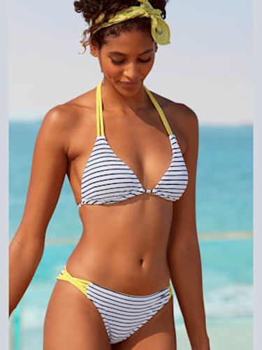 Haut de bikini triangle design rayé avec détails contrastés - - - Venice Beach - Modalova