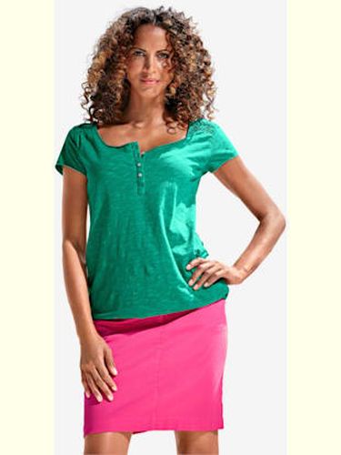 T-shirt à encolure ronde superbes détails en dentelle et boutons brillants - Witt - Modalova