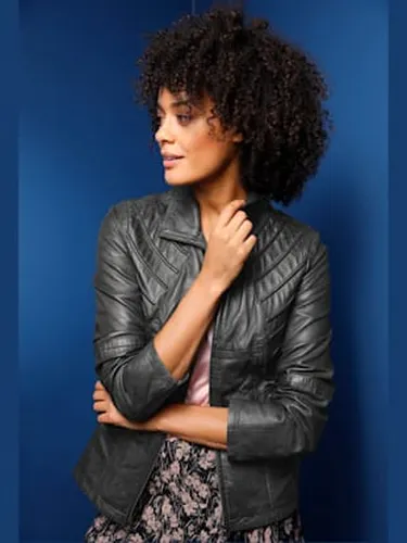 Veste en cuir pur cuir d'agneau nappa - Mainpol - Modalova