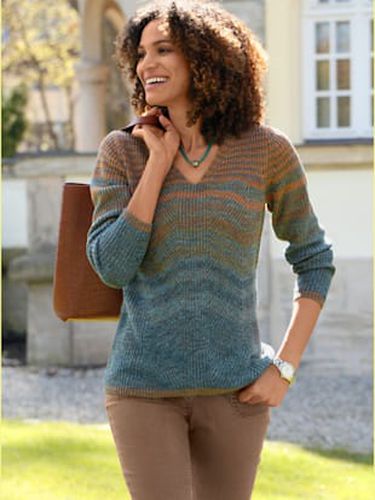 Pull à encolure en v motif tricoté avantageux - - - Collection L - Modalova