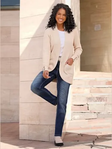 Veste longue en tricot 50% coton - Collection L - Modalova