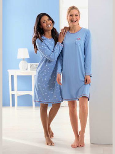 Lot 2 chemises de nuit imprimées avec coutures décoratives contrastées - wäschepur - Modalova