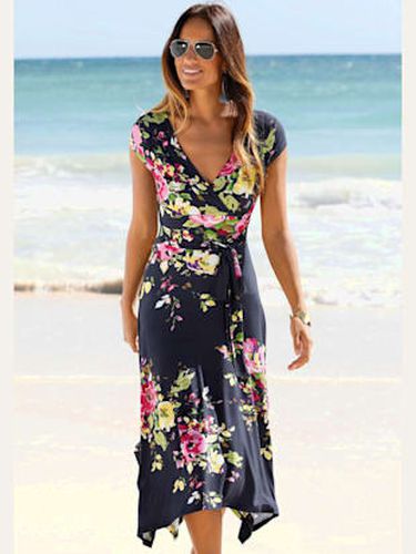 Robe d'été robe de plage avec encolure en v - Beachtime - Modalova
