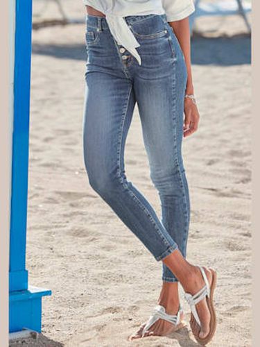 Jean taille haute jegging taille haute avec boutons - LASCANA - Modalova