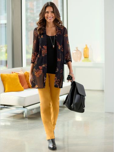 Chemisier long forme ouverte et longue tendance - Witt - Modalova