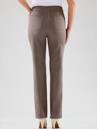 Jean coupe droite taille haute poches zippées - Collection L - Modalova