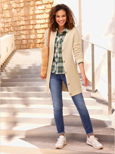 Veste en tricot 50% coton - Collection L - Modalova