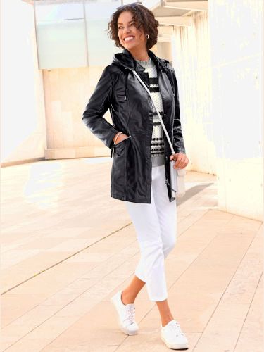 Veste en cuir cuir agneau nappa véritable - Collection L - Modalova