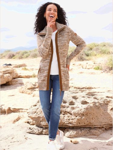 Veste longue en tricot 68% coton - Collection L - Modalova
