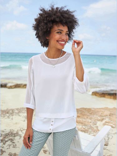 T-shirt empiècements résille, allure élégante - Witt - Modalova