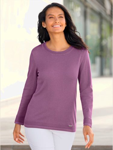 Pull encolure ronde 50% coton - Collection L - Modalova