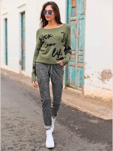 Pull en tricot motif imprimé devant - Witt - Modalova