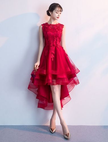 Robe de cocktaile robe de bal asymétrique col rond sans manche - milanoo.com - Modalova