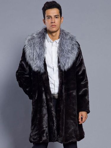 Manteau confortable bicolore en polyester - milanoo.com - Modalova