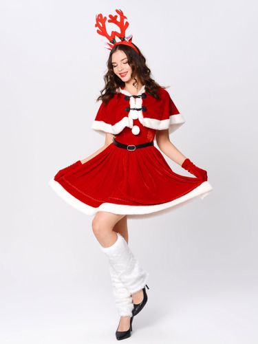 Femmes Ensemble De Noël Robe De Patineur Rouge Costumes Déguisements Noël - milanoo.com - Modalova