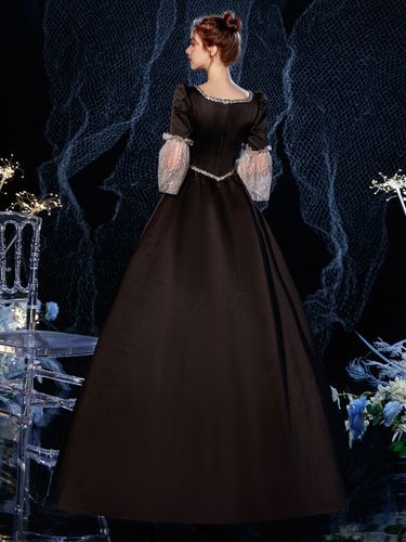 Déguisement Robe De Soirée Médiéval Rococo Victorien Rétro Costume Robe Imprimé Floral Dentelle Coton Cosplay Carnaval - milanoo.com - Modalova