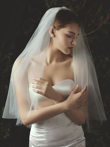 Voiles de mariage Voiles de mariée classiques en tulle à deux niveaux - milanoo.com - Modalova
