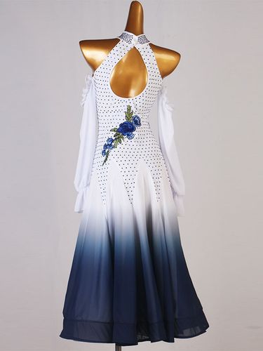 Costumes de danse de salon Robe de danse blanche noir fleur - milanoo.com - Modalova