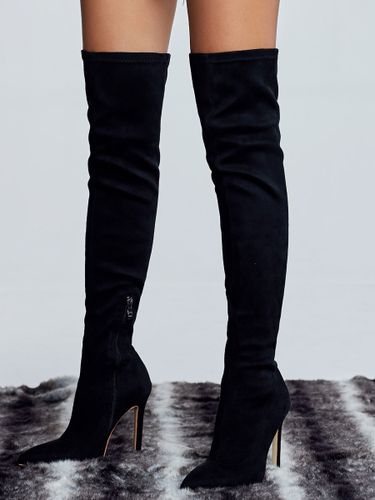 Cuissardes à Talons Hauts avec Bout Pointu Unicolore - milanoo.com - Modalova