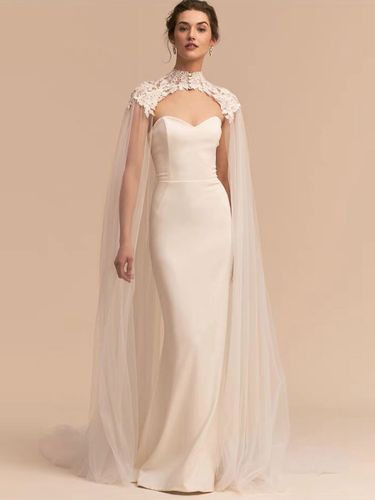 Écharpes de mariage Capes à col haut Tulle Dentelle Couvertures de mariée - milanoo.com - Modalova