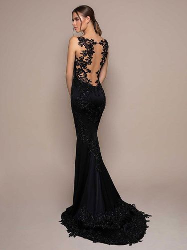 Robe de mariée robe de mariée sirène en dentelle col V à petite traîne - milanoo.com - Modalova