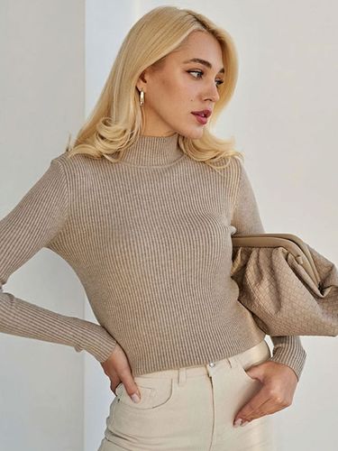 Pull Chandails Simple Col Haut Manches Longues - milanoo.com - Modalova