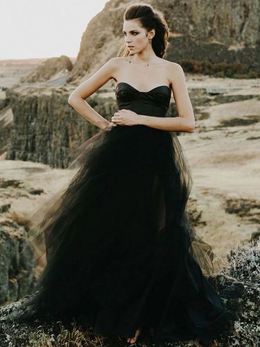 Robe de mariée en crêpe extensible ligne a sans manches avec balayage à la taille naturelle - milanoo.com - Modalova