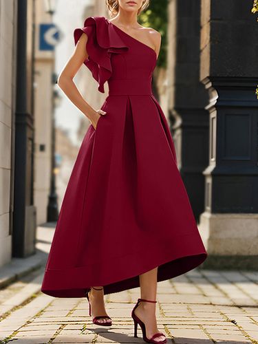 Robe de mère de mairée Robe d'invitée de mariage asymétrique épaule dénudée longueur cheville - milanoo.com - Modalova