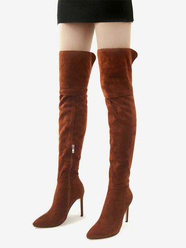 Cuissardes en daim bout pointu taille US 5-12.5 Stiletto sur les bottes au genou - milanoo.com - Modalova