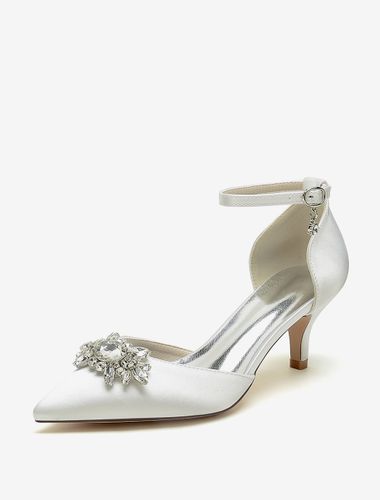 Chaussures de mariage Escarpins de mariée Satin Bout pointu Strass - milanoo.com - Modalova